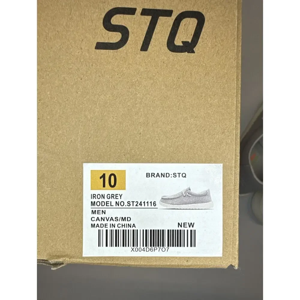 STQ Mens Orthopedic Slip-On Arch Support Shoes Iron Grey Size 10